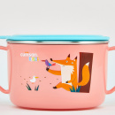 Miseczka z uszami i pokrywką dla dzieci różowa Infant Cuitisan EC10104P