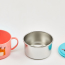 Miseczka z uszami i pokrywką dla dzieci różowa Infant Cuitisan EC10104P