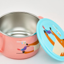 Miseczka z uszami i pokrywką dla dzieci różowa Infant Cuitisan EC10104P