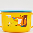 Miseczka z uszami i pokrywką dla dzieci żółta Infant Cuitisan EC10104Y