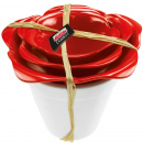 Miseczki czerwone z białym pojemnikiem Rose ZAK! Design 3 sztuki 1647-D840