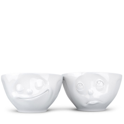 Miseczki porcelanowe Buźki Szczęśliwa i Nadąsana 58Products TS-12301