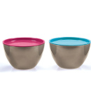 Miska 2-Tone Duo z pokrywą ZAK! Designs brązowo-biała 18cm ZA-2039-M790