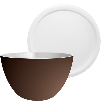 Miska 2-Tone Duo z pokrywą ZAK! Designs brązowo-biała 18cm ZA-2039-M790