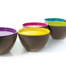 Miska 2-Tone Duo z pokrywą ZAK! Designs brązowo-biała 18cm ZA-2039-M790