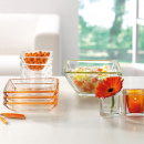 Miska szklana Corner Leonardo pomarańczowa 045430