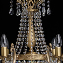 Mosiężny żyrandol z czystymi, kryształowymi kroplami, 8 żarówek CHIARO Crystal 351011808