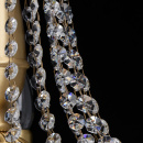 Mosiężny żyrandol z czystymi, kryształowymi kroplami, 8 żarówek CHIARO Crystal 351011808