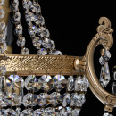 Mosiężny żyrandol z czystymi, kryształowymi kroplami, 8 żarówek CHIARO Crystal 351011808