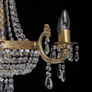 Mosiężny żyrandol z czystymi, kryształowymi kroplami, 8 żarówek CHIARO Crystal 351011808