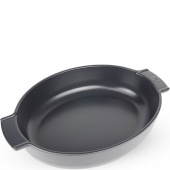Naczynie ceramiczne, owalne, emaliowane, 40 cm Peugeot Appolia ciemnoszare PG-60565