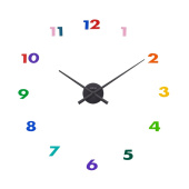 Naklejany zegar ścienny dla dzieci Small Hands Nextime kolorowy 3074 DI