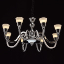 Neoklasyczny żyrandol LED, świecące ramiona, chromowany RegenBogen Elegance 659010508