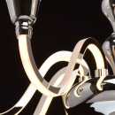 Neoklasyczny żyrandol LED, świecące ramiona, chromowany RegenBogen Elegance 659010508