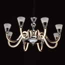 Neoklasyczny żyrandol LED, świecące ramiona, chromowany RegenBogen Elegance 659010508