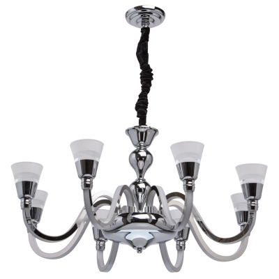 Neoklasyczny żyrandol LED, świecące ramiona, chromowany RegenBogen Elegance 659010508