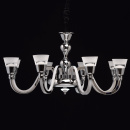 Neoklasyczny żyrandol LED, świecące ramiona, chromowany RegenBogen Elegance 659010508