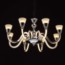 Neoklasyczny żyrandol LED, świecące ramiona, chromowany RegenBogen Elegance 659010508