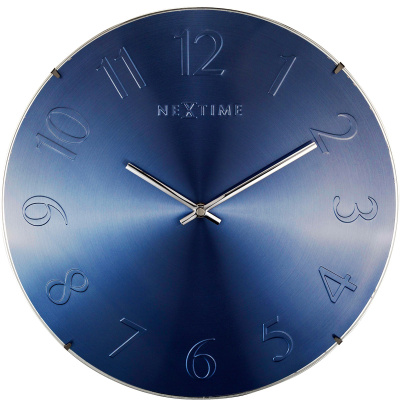 Niebieski zegar ścienny Elegant Dome Nextime 35 cm 3236 BL