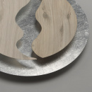 Nieszablonowa lampa industrialna LED, srebrno-drewniana RegenBogen Techno 712011601