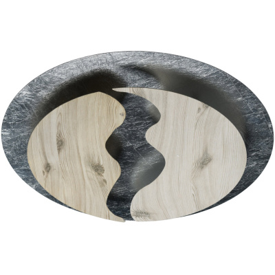 Nieszablonowa lampa industrialna LED, srebrno-drewniana RegenBogen Techno 712011601