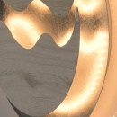 Nieszablonowa lampa industrialna LED, srebrno-drewniana RegenBogen Techno 712011601