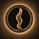 Nieszablonowa lampa industrialna LED, srebrno-drewniana RegenBogen Techno 712011601