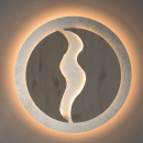 Nieszablonowa lampa industrialna LED, srebrno-drewniana RegenBogen Techno 712011601