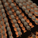 Niezwykła lampa wisząca beżowa. drewniana konstrukcja RegenBogen Loft 679010603