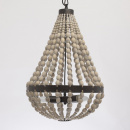 Niezwykła lampa wisząca beżowa. drewniana konstrukcja RegenBogen Loft 679010603