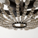 Niezwykła lampa wisząca beżowa. drewniana konstrukcja RegenBogen Loft 679010603