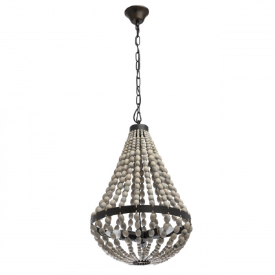 Niezwykła lampa wisząca beżowa. drewniana konstrukcja RegenBogen Loft 679010603