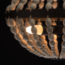 Niezwykła lampa wisząca beżowa. drewniana konstrukcja RegenBogen Loft 679010603