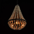 Niezwykła lampa wisząca beżowa. drewniana konstrukcja RegenBogen Loft 679010603