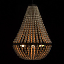 Niezwykła lampa wisząca z drewnianymi koralami RegenBogen Loft 679010704