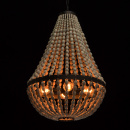 Niezwykła lampa wisząca z drewnianymi koralami RegenBogen Loft 679010704