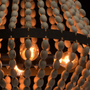 Niezwykła lampa wisząca z drewnianymi koralami RegenBogen Loft 679010704