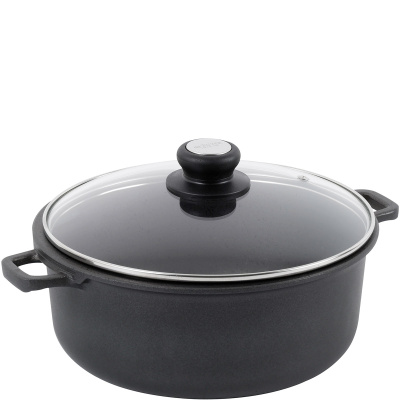 Niski garnek aluminiowy z pokrywą 24 cm Choc Extreme de Buyer D-8311-24