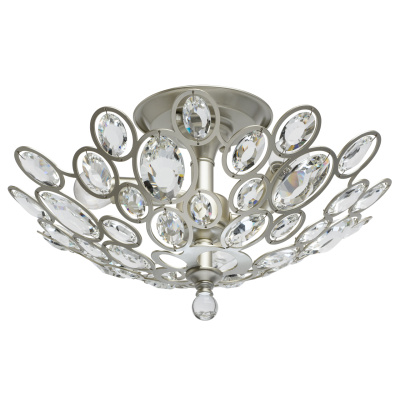 Nowoczesna 3-punktowa lampa sufitowa, satynowo-srebrna, kryształy MW-LIGHT 345012303