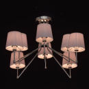 Nowoczesna 8-ramienna lampa sufitowa, różowe, plisowane klosze akrylowe 103010308