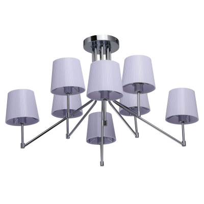 Nowoczesna 8-ramienna lampa sufitowa, różowe, plisowane klosze akrylowe 103010308