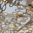 Nowoczesna, duża lampa wisząca, mosiężne wykończenie, kryształy RegenBogen 121011312