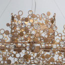 Nowoczesna, duża lampa wisząca, mosiężne wykończenie, kryształy RegenBogen 121011312