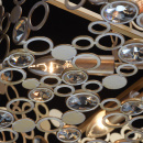 Nowoczesna, duża lampa wisząca, mosiężne wykończenie, kryształy RegenBogen 121011312