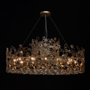 Nowoczesna, duża lampa wisząca, mosiężne wykończenie, kryształy RegenBogen 121011312