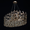 Nowoczesna, duża lampa wisząca, mosiężne wykończenie, kryształy RegenBogen 121011312