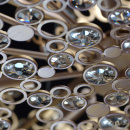 Nowoczesna, duża lampa wisząca, mosiężne wykończenie, kryształy RegenBogen 121011312