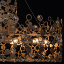 Nowoczesna, duża lampa wisząca, mosiężne wykończenie, kryształy RegenBogen 121011312