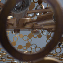 Nowoczesna, duża lampa wisząca, mosiężne wykończenie, kryształy RegenBogen 121011312