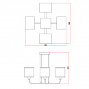 Nowoczesna lampa sufitowa, kwadratowe klosze MW-LIGHT Megapolis 101011904